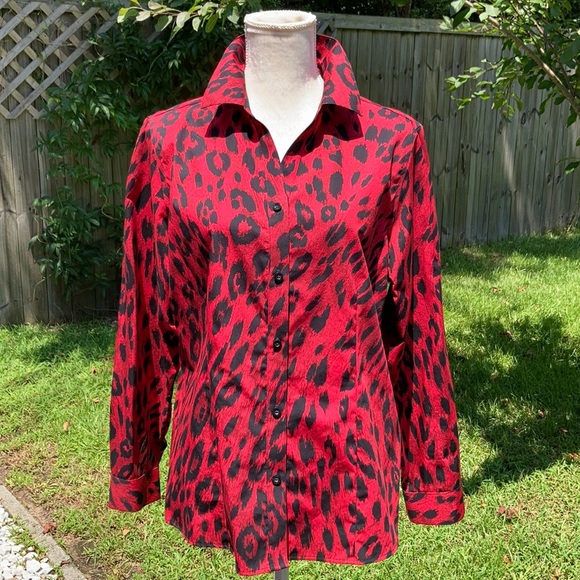 Chico's Tops - Chico’s Red Leopard